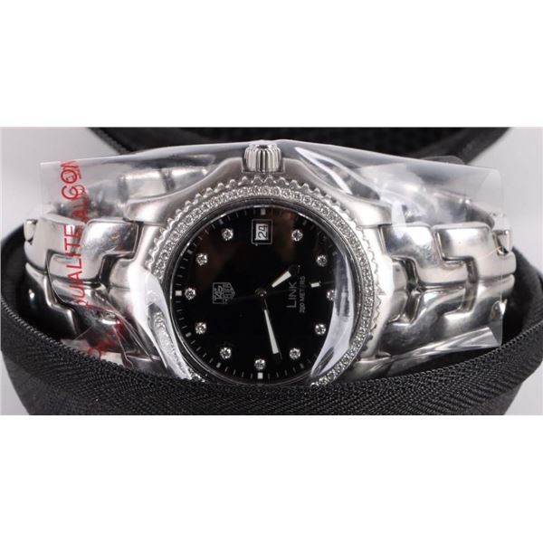 TAG HEUER LINK 41MM MENS WATCH W/ DIAMOND BEZEL