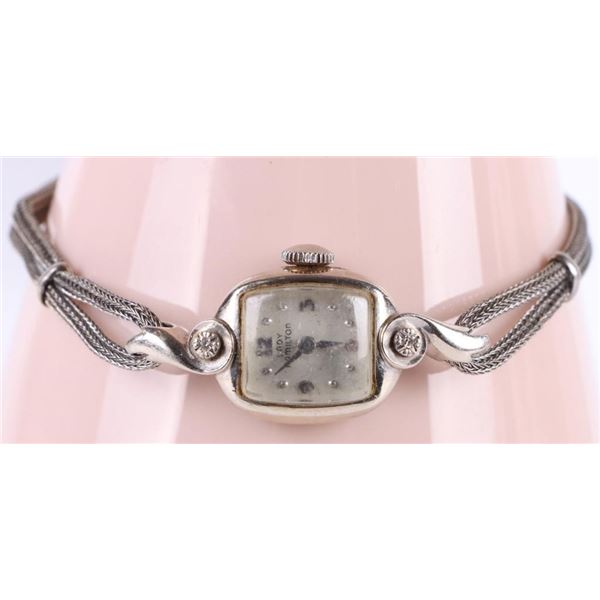 VINTAGE 14K GOLD LADY HAMILTON 22J LADIES WATCH