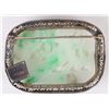 Image 2 : ANTIQUE CHINESE WHITE JADE STERLING SILVER BROOCH
