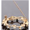 Image 2 : VINTAGE 14K YELLOW GOLD PEARL SAPPHIRE BROOCH
