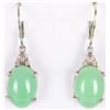 Image 1 : 6CTW JADE W /DIAMOND ACCENTS STERLING EARRINGS