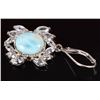 Image 2 : 3CT BLUE LARIMAR & QUARTZ STERLING DANGLE EARRINGS