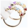 Image 4 : BEAUTIFUL 14K MULTI STONE HOOP EARRINGS