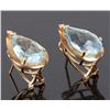 Image 2 : 14K YELLOW GOLD TOPAZ DIAMOND TEARDROP EARRINGS