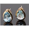 Image 3 : 14K YELLOW GOLD TOPAZ DIAMOND TEARDROP EARRINGS