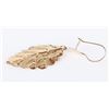 Image 4 : 14K YELLOW GOLD LEAF SHAPED DANGLE LADIES EARRINGS
