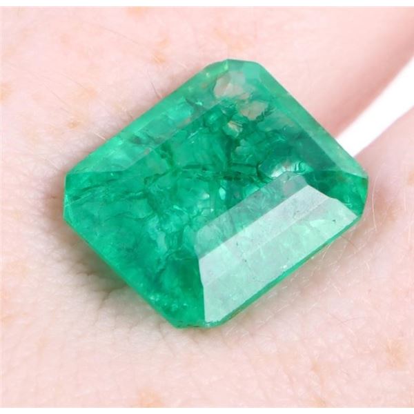 9.1CT CUSHION CUT RECTANGULAR EMERALD GEMSTONE