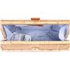 Image 3 : J. MCLAUGHLIN RAFFIA WICKER & LEATHER CLUTCH