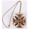Image 3 : VINTAGE FLORENZA CROSS GOLD TONE NECKLACE