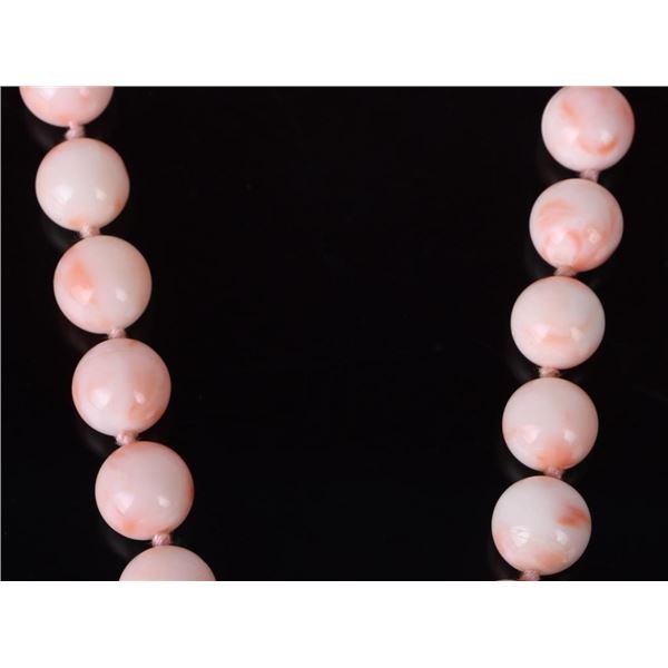 ANGEL SKIN CORAL LADIES .800 SILVER NECKLACE