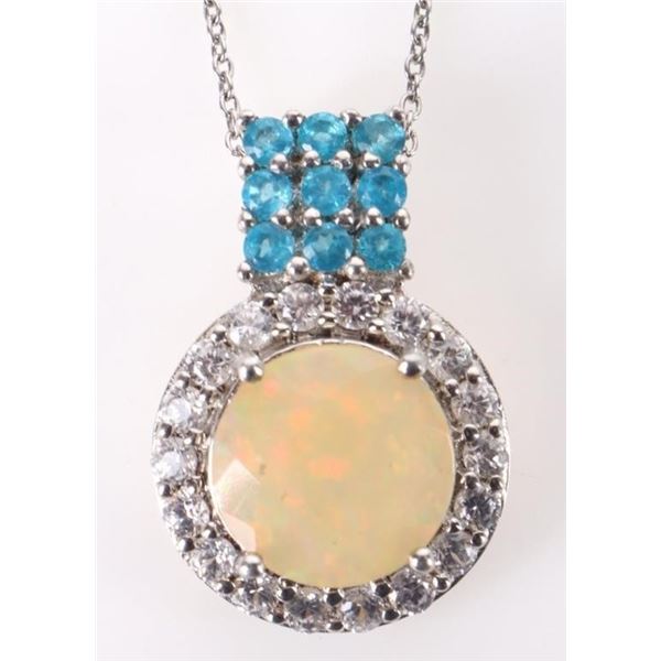 3.5CT OPAL STERLING SILVER NECKLACE