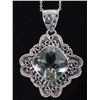 Image 1 : MASSIVE 15CT PRASIOLITE STERLING SILVER NECKLACE