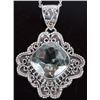 Image 2 : MASSIVE 15CT PRASIOLITE STERLING SILVER NECKLACE