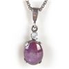 Image 1 : 1.5CT STAR RUBY & SAPPHIRE STERLING NECKLACE