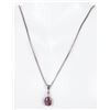 Image 2 : 1.5CT STAR RUBY & SAPPHIRE STERLING NECKLACE
