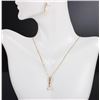 Image 1 : 10K GOLD PEARL & DIAMOND NECKLACE & EARRING SET