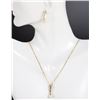 Image 7 : 10K GOLD PEARL & DIAMOND NECKLACE & EARRING SET
