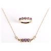 Image 1 : PURPLE SAPPHIRE DIAMOND 10K YELLOW GOLD SET