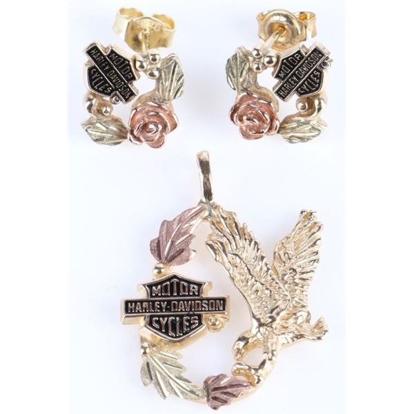 10K YELLOW GOLD HARLEY DAVIDSON MATCHING SET
