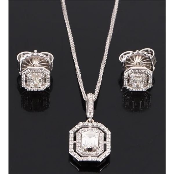 1.39CTW DIAMOND 14K WHITE GOLD MATCHING SET