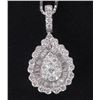 Image 1 : ~1.0CTW DIAMOND 14K WHITE GOLD NECKLACE W/ CERT