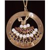 Image 1 : 14K  PEARL SAPPHIRE RUBY BALLERINA  PENDANT