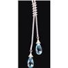 Image 1 : 14K WHITE GOLD DROP GENUINE BLUE TOPAZ NECKLACE
