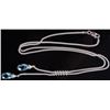 Image 3 : 14K WHITE GOLD DROP GENUINE BLUE TOPAZ NECKLACE