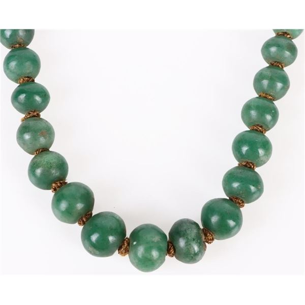 POLISHED ROUND NEPHRITE UNISEX NECKLACE