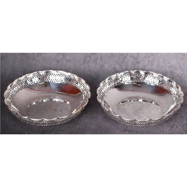 VINTAGE LAVORATO A MANO 0.800 SILVER CANDY DISHES