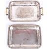 Image 4 : ANTIQUE SILVER PLATED DINNER TRAY SET