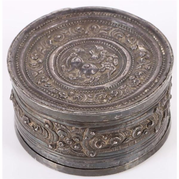 STERLING SILVER VINTAGE ASIAN CONTAINER