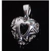 Image 3 : 6CT AQUAMARINE HEART SHAPED STERLING PENDANT
