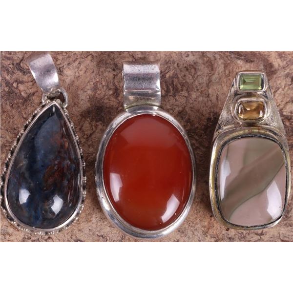 SOUTHWEST STERLING SILVER STONE LADIES PENDANTS