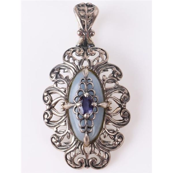 STERLING SILVER TANZANITE QUARTZ LADIES PENDANT