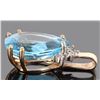 Image 2 : 6.0CT TEARDROP TOPAZ DIAMOND 10K GOLD PENDANT