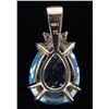 Image 3 : 6.0CT TEARDROP TOPAZ DIAMOND 10K GOLD PENDANT