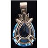 Image 4 : 6.0CT TEARDROP TOPAZ DIAMOND 10K GOLD PENDANT
