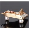 Image 2 : 14K YELLOW GOLD PEARL & RUBY PIANO PENDANT