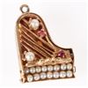 Image 5 : 14K YELLOW GOLD PEARL & RUBY PIANO PENDANT