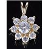 Image 1 : 14KT CUBIC ZIRCONIA FLOWER LADIES PENDANT