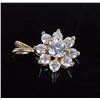 Image 2 : 14KT CUBIC ZIRCONIA FLOWER LADIES PENDANT