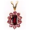 Image 2 : 14K YELLOW GOLD GARNET LADIES PENDANT