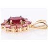 Image 3 : 14K YELLOW GOLD GARNET LADIES PENDANT