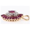 Image 3 : 14K GOLD RUBY PENDANT W/ MARQUIS CENTER RUBY