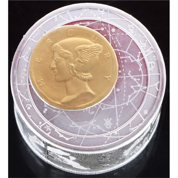 2013 FINE SILVER 6OZ MERCURY NIUE PROOF $50 COIN