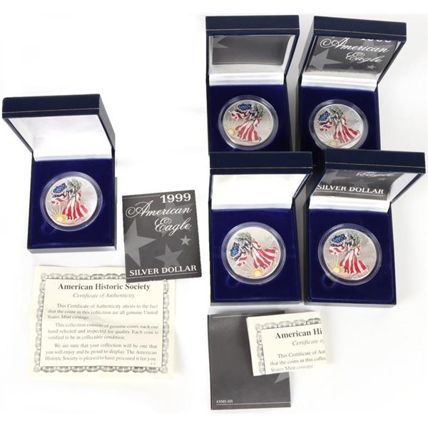 FINE SILVER 1999 COLORIZED 1OZ AMERICAN EAGLE -(5)