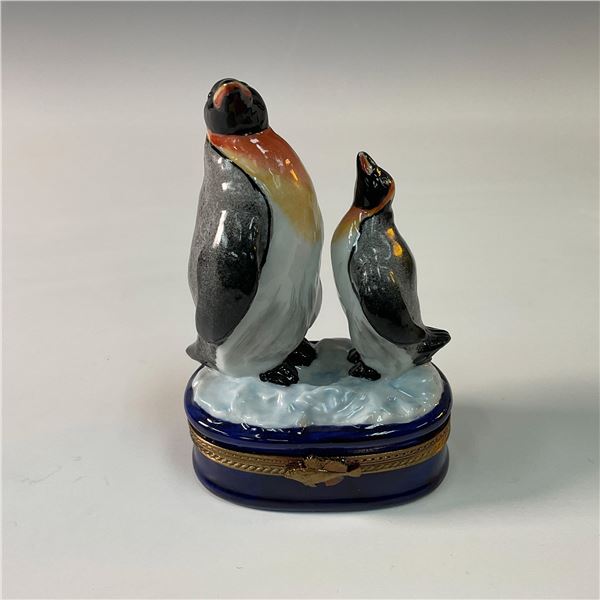 Elda Creations Limoges French Penguin Theme Collectible Box