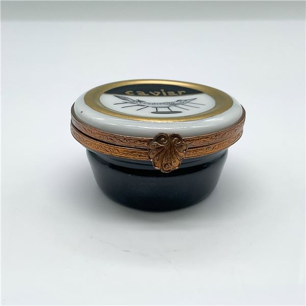 Eximious Limoges Hand-Painted Caviar Trinket Box