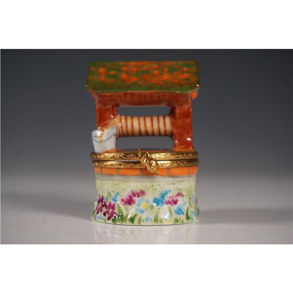 Limoges France Figurine Box, Wishing Well